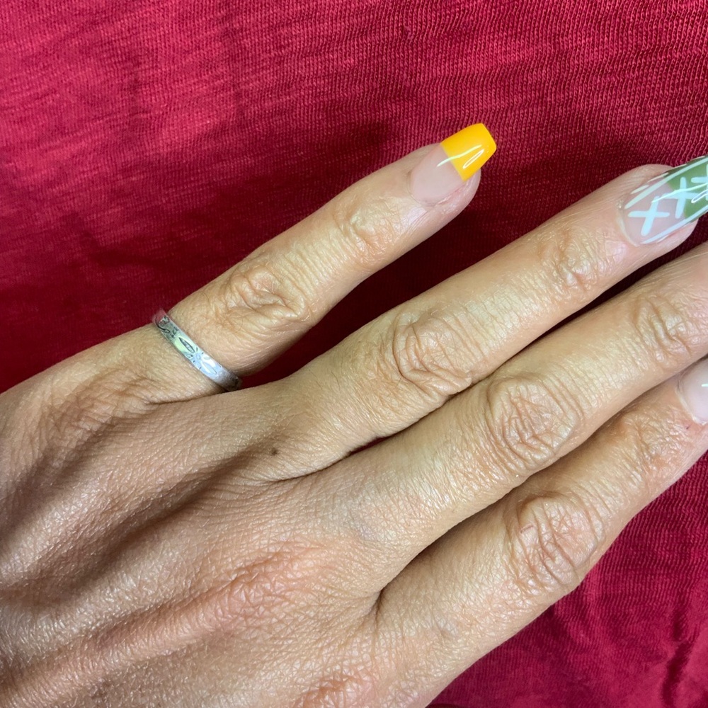 Etched Sterling Silver 925 Ring